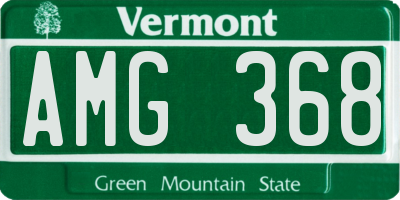VT license plate AMG368