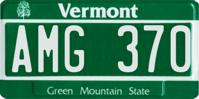 VT license plate AMG370