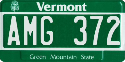 VT license plate AMG372