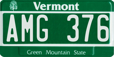 VT license plate AMG376