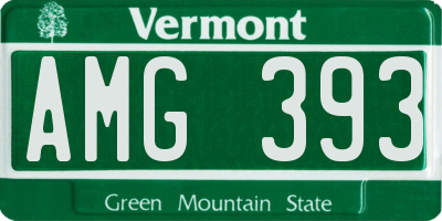 VT license plate AMG393