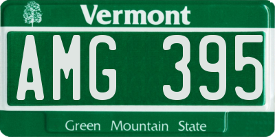 VT license plate AMG395