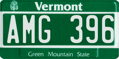 VT license plate AMG396