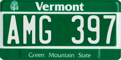 VT license plate AMG397