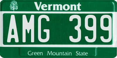 VT license plate AMG399
