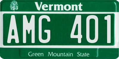 VT license plate AMG401