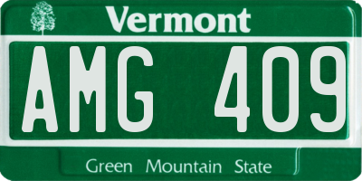 VT license plate AMG409