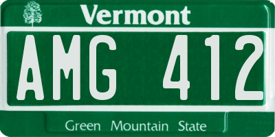 VT license plate AMG412