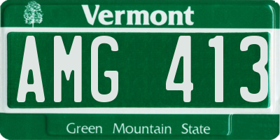 VT license plate AMG413