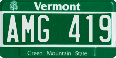 VT license plate AMG419