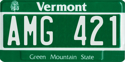 VT license plate AMG421