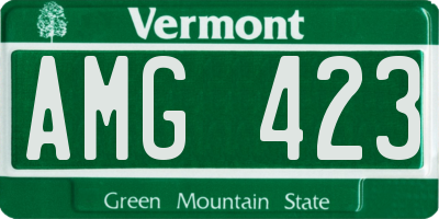 VT license plate AMG423