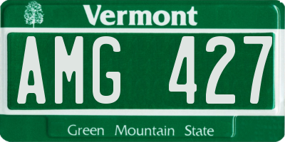 VT license plate AMG427