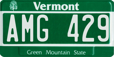 VT license plate AMG429