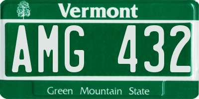 VT license plate AMG432