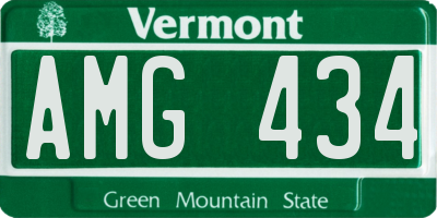 VT license plate AMG434