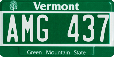 VT license plate AMG437
