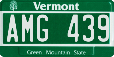 VT license plate AMG439