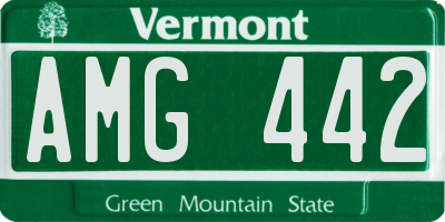 VT license plate AMG442