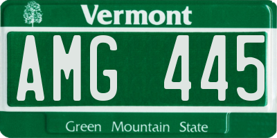 VT license plate AMG445
