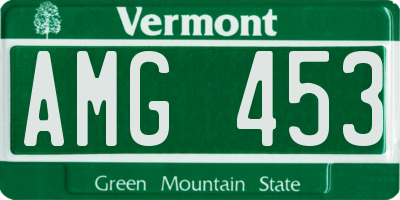 VT license plate AMG453