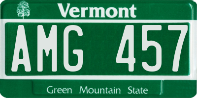 VT license plate AMG457
