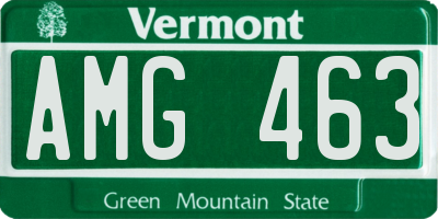 VT license plate AMG463