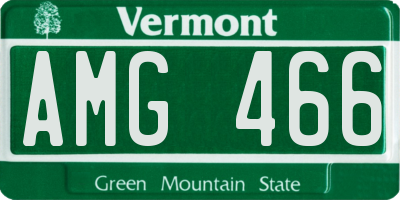VT license plate AMG466