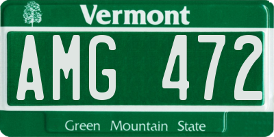 VT license plate AMG472