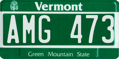 VT license plate AMG473