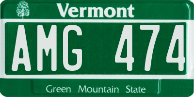 VT license plate AMG474