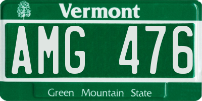 VT license plate AMG476