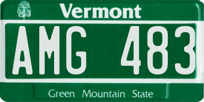 VT license plate AMG483