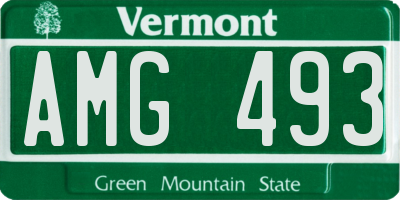 VT license plate AMG493