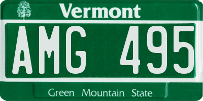 VT license plate AMG495
