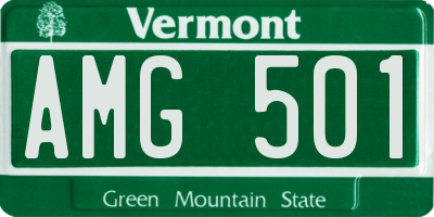VT license plate AMG501