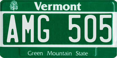 VT license plate AMG505