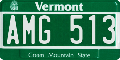 VT license plate AMG513