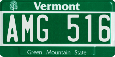 VT license plate AMG516