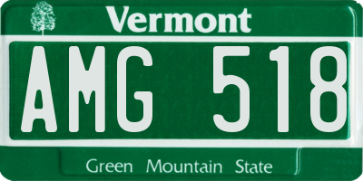 VT license plate AMG518