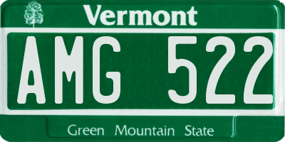 VT license plate AMG522