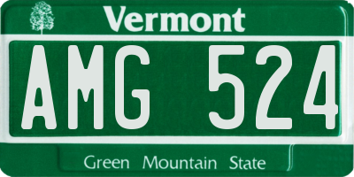 VT license plate AMG524