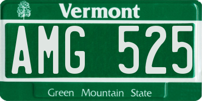 VT license plate AMG525