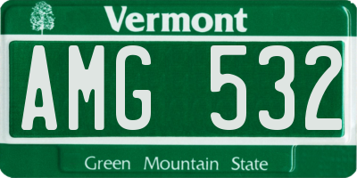 VT license plate AMG532
