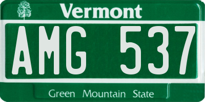 VT license plate AMG537