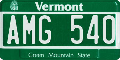 VT license plate AMG540
