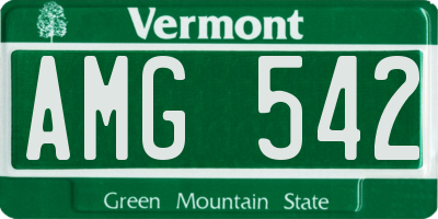 VT license plate AMG542