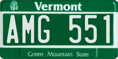 VT license plate AMG551