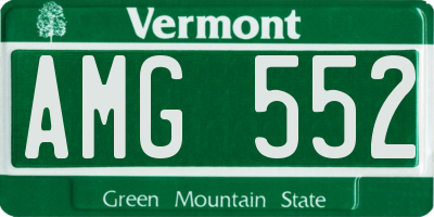 VT license plate AMG552