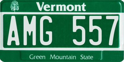 VT license plate AMG557
